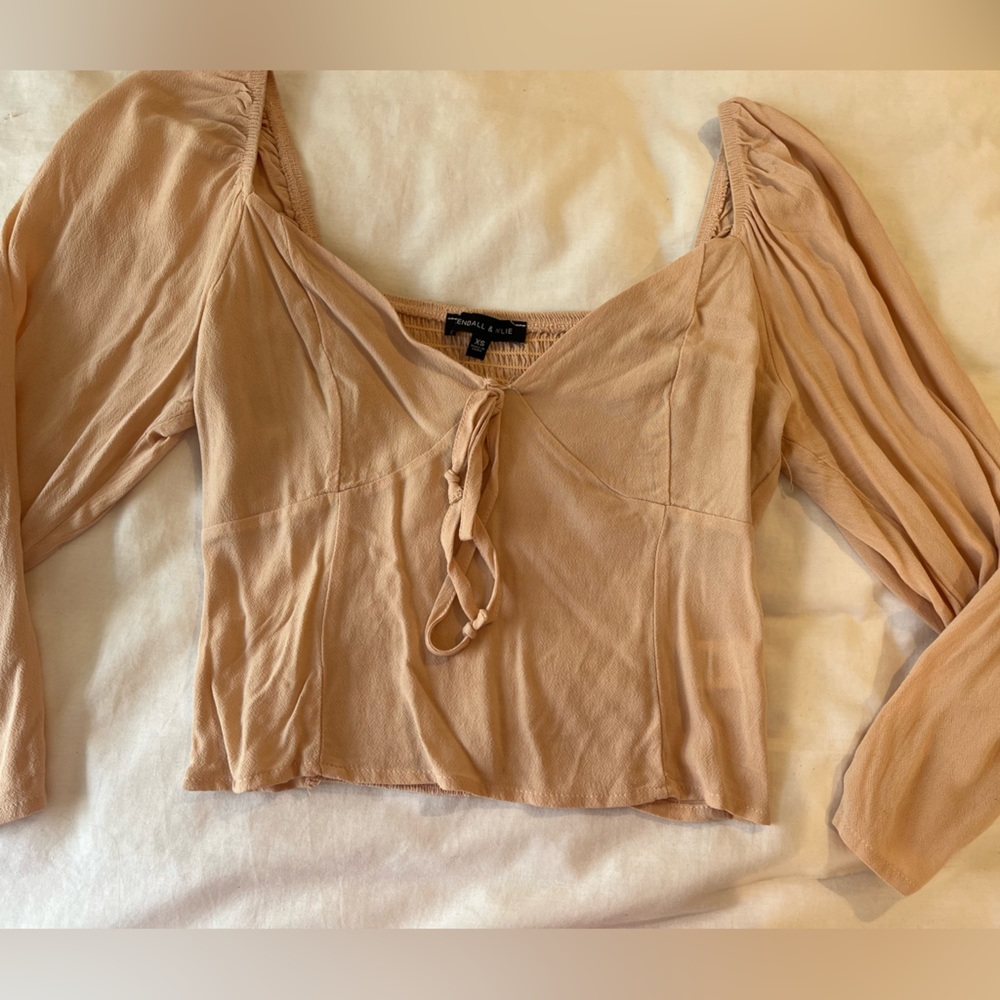 Kendall & Kylie Long Sleeve Pink Top